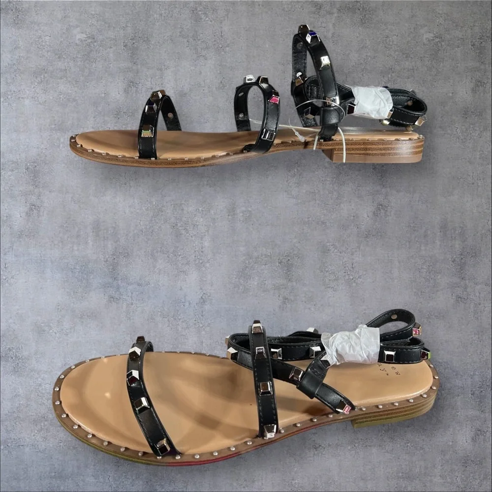 Studded Black Strappy Sandals Astrid by a new day NEW NWT